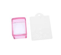 CALLARON Tampon à Ongles Silicone Transparent pour Nail Art Outil de Diy Grattoir Rouge