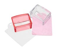 CALLARON Tampons Décoratifs pour Ongles en Silicone 2 Pièces, Formes Carrées, pour Nail Art Précis et Transfert de Motif à Domicile Studio Couleur Aléatoire