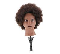 CALLARON Tête Mannequin Coiffeur Afro Cheveux Réels Tête Entraînement Pour Pratique Et Étudiante
