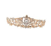 CALLARON Tiare Strass De Mariage Couronne Pour Femme Bal De Diadème Pour Les Femmes Casque De Mariage Pour La Mariée Manquer Heureux Casque De Bal Alliage Golden