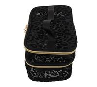 CALLARON Travel Makeup Bag Double Layer Nylon Mesh Organizer for Women Compact Toiletry Pouch with Large Capacity for Cosmetics The Go