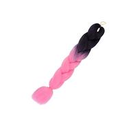 CALLARON Tresse Dégradée Fil Haute Température Perruque Dreadlock Africaine Fausse Tresse Couleur Noir Rose Foncé Postiche