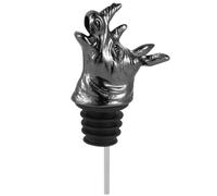 CALLARON Verseur à Vin et Fonction Double Tête de Rhinocéros Design Créatif en Alliage de Zinc Noir Bouchon pour Bouteille pour Restaurant et Fête