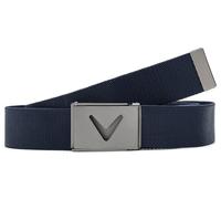 Callaway Ceinture de golf en toile avec logo en V pour homme avec matériau extensible texturé durable et boucle réglable en métal, Pervenche, taille unique