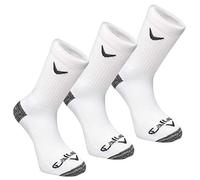 Callaway Homme Chaussettes Tennis, pour Homme Callaway Golf Lot de 3 paires chaussettes Sport Crew, Blanc, Taille unique EU