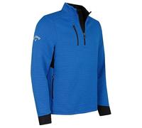 Callaway Golf Mens Midweight Textured Quarter Zip Fleece Pull - Bleu Lapis - S