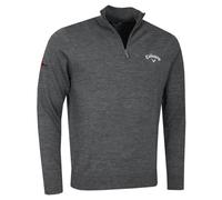 Callaway Hommes 1/4 Blended Merino Pull - Bruyère Acier - M