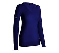 Callaway Merino Wool Long Sleeve Sweater, Dunkles Bleu Marine, M Femme