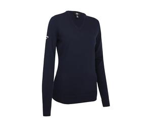Callaway Merino Wool Long Sleeve Sweater, Dunkles Bleu Marine, M Femme
