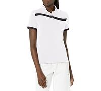 Callaway Swingtech Asymmetrical Color Block Short Sleeve Golf Polo Shirt Chemise, Blanc éclatant, Taille L Femme