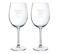 CALLE DEL REGALO Verres à vin gravés avec l'âge, la Signature et la Date