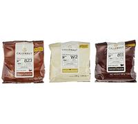 Callebaut Bundle - Chocolat de Couverture au Lait, Noir & Blanc Belge - Finest Belgian Chocolate (Callets) Lot de 3 x 400g