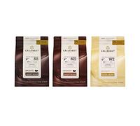 Callebaut, Chocolat noir, lait et blanc (3 x 2,5kg Bundle)