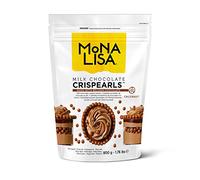 Callebaut Mona Lisa Crisbeads Sachet de 800 g avec fermeture Velcro refermable Boules de céréales aromatisées pour décorer gâteaux, cupcakes, gaufres, crêpes, crêpes (chocolat au lait)