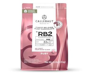 CALLEBAUT Recette RB1 - Ruby Callets de couverture, chocolat rose, 47,3% cacao, 2,5 kg - 1 paquet