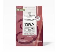 Callebaut Ruby Chocolate Callets RB2 - 2,5 kg | Chocolat rose | 32,8 % cacao | Fruité et acidulé