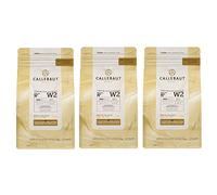 Callebaut W2 pépites de Chocolat Blanc (callets) Lot de 3 x 1kg