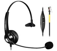 Callez Casque de bureau RJ9 avec microphone antibruit pour Yealink T23G T33G T40G T46G T46S T48S T46U T48U T53W T57W Grandstream GXP2135 GXP2160 GXP2170 Avaya Panasonic