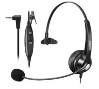 Callez Casque de téléphone de 2,5 mm avec microphone antibruit et interrupteur muet compatible avec les téléphones sans fil Panasonic VTech AT&T ML17929 Cisco SPA Uniden RCA