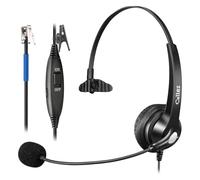 Callez Casque téléphonique RJ9 avec micro antibruit et interrupteur muet, casque de téléphone filaire pour Cisco 8851 8845 8841 8811 7965 7962 7945 7941 7841 7821 6941 6851 Plantronics M12 Office