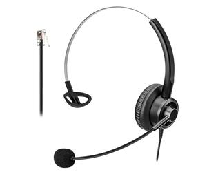 Callez Casque téléphonique RJ9 Polycom avec microphone antibruit, casque de téléphone de bureau compatible avec Polycom VVX250 VVX310 VVX311 VVX350 VVX401 VVX410 VVX411 VVX450 VVX500 Téléphones fixes