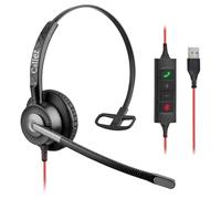 Callez G700TA Casque USB avec microphone, réduction du bruit, casque professionnel avec câble pour ordinateur portable (Windows/Mac) Teams Zoom Skype léger et confortable pour bureau à domicile