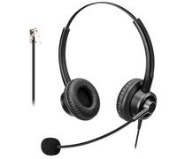 Callez Polycom Casque de téléphone avec microphone antibruit, casque téléphonique RJ9 compatible avec Polycom VVX250 VVX310 VVX311 VVX350 VVX401 VVX410 VVX411 VVX450 VVX500 Téléphones fixes de bureau