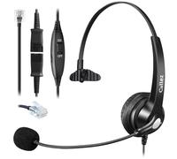 Callez RJ45 Casque Téléphone Fixe avec Micro Anti-Bruit & Quick Disconnect