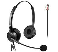 Callez RJ9 Casque Téléphone Fixe avec Micro Anti-Bruit, Écouteurs de Centre d'appel Compatible avec Avaya 1608 9608 9611G Yealink T21P T23G T42G T46G T48G Snom 300 Panasonic