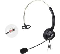 Callez RJ9 Casque Téléphone Fixe avec Micro Anti-Bruit, Mono Oreillette Filaire compatible avec Yealink T41P T42U T43U T46S T48S T54W Avaya 1608 9608 9611G J179 Grandstream GXP1620 2130 Snom Panasonic