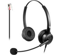 Callez RJ9 Casque Téléphone Fixe avec Micro Anti-Bruit pour Polycom Avaya