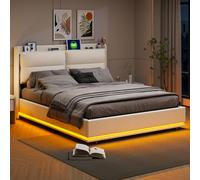 Callicarpa Lit avec tiroir de lit, 160 x 200 cm avec sommier à lattes, cadre de lit en velours rembourré avec dossier zippé amovible, tête de lit avec port USB de type C, lumière LED