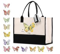 callie Grand sac fourre-tout personnalisé en toile pour femme, cadeau d'anniversaire, fête des mères pour femme