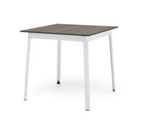 Calligaris, Table Dot. Pieds Blanc Optique Mat Plateau mélaminé MILLERIGHE Terra. 75 x 80 x 80 cm