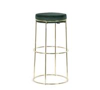 Calligaris, Tabouret Fixe Atollo. Structure en Laiton Brillant siège Bosco