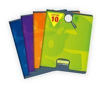Calligraphe 108715C Lot de 10 Cahiers Agrafés (une Marque de Clairefontaine) - 17x22 cm - 60 Pages Grands Carreaux - Papier Blanc 90 g - Couverture Carte Offset Couleurs Aléatoires