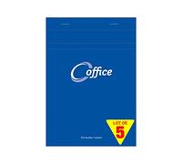 Calligraphe 15855Cpack Un Lot de 5 Blocs Office Agrafés en Tête Bleus (une Marque de Clairefontaine) - A5 14,8x21 cm - 100 Feuilles Petits Carreaux - Papier 56 g - Couverture Semi Enveloppante