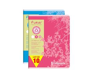 Calligraphe 17105C Lot 10 cahier agrafé Forever recyclé 17x22cm 96p