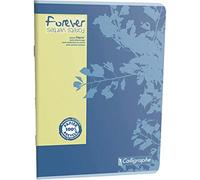 Calligraphe 17123C Un Cahier Agrafé Forever (une Marque de Clairefontaine) - A4 21x29,7 cm - 96 Pages Grands Carreaux - Papier 100 % Recyclé 70 g - Couverture Recyclée - Couleur Aléatoire