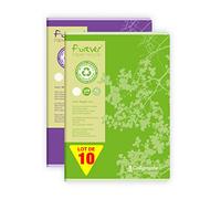 Clairefontaine Calligraphe 17125Cpack Lot de 10Cahiers Agrafés Forever (Marque de Clairefontaine)-A4 21x29,7cm-96Pages Petits Carreaux-Papier 100 % Recyclé 70g-Couverture Recyclée-Couleurs Aléatoires