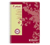Calligraphe Cahier à spirale Forever A4 – Papier recyclé – Petits carreaux 5x5 – 180 pages