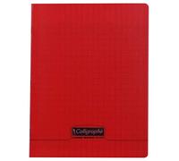 Calligraphe Cahier agrafé 18003C rouge 17x22 cm 32 p. grands carreaux 90 g polypro transparent
