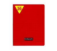 Calligraphe 18011Cpack Un Lot de 20 Cahiers d'Écriture Agrafés Rouges (une Marque de Clairefontaine) - 17x22 cm - 32 Pages Double Ligne 3 mm Interligne Verticale 90 g - Couvertures Polypro