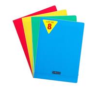 Calligraphe 18090AMZC Un lot de 8 Cahiers Agrafés (une Marque de Clairefontaine) - 24x32 cm - 96 Pages Grands Carreaux 90 g - Couvertures polypro 8 couleurs assorties