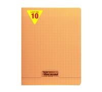 Calligraphe 18108Cpack Un lot de 10 Cahiers Agrafés Orange (une Marque de Clairefontaine) - 17x22 cm - 48 Pages Grands Carreaux - Papier Blanc 90 g - Couverture Polypro Transparent