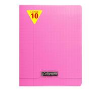 Calligraphe 18111Cpack Un lot de 10 Cahiers Agrafés Roses (une Marque de Clairefontaine) - 17x22 cm - 60 Pages Grands Carreaux - Papier Blanc 90 g - Couverture Polypro Transparent