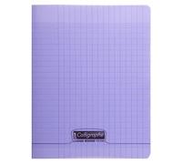 Calligraphe 18117C Un Cahier Agrafé Violet (une Marque de Clairefontaine) - 17x22 cm - 60 Pages Grands Carreaux - Papier Blanc 90 g - Couverture Polypro Transparent