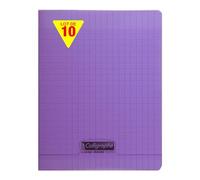 Calligraphe 18117Cpack Un lot de 10 Cahiers Agrafés Violets (une Marque de Clairefontaine) - 17x22 cm - 60 Pages Grands Carreaux - Papier Blanc 90 g - Couverture Polypro Transparent