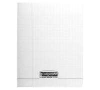 Calligraphe 18119C Un Cahier Agrafé Incolore (une Marque de Clairefontaine) - 17x22 cm - 60 Pages Grands Carreaux - Papier Blanc 90 g - Couverture Polypro Transparent