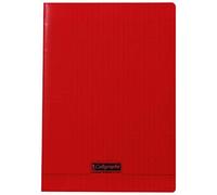 Calligraphe 18133C Un Cahier Agrafé Rouge (une Marque de Clairefontaine) - A4 21x29,7 cm - 96 Pages Grands Carreaux - Papier Blanc 90 g - Couverture Polypro Transparent